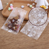 100Pcs Rose Flower Pattern Plastic Packaging Bags