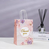 6Pcs Thank You Paper Gift Bag Flower Love Wedding Favors Guest