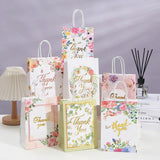 6Pcs Thank You Paper Gift Bag Flower Love Wedding Favors Guest