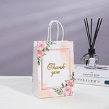 6Pcs Thank You Paper Gift Bag Flower Love Wedding Favors Guest