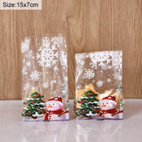 25/50pcs Snowman Cookie Baking Packaging Bags Xmas Tree Snowflake Christmas Year
