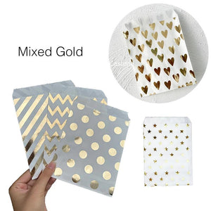 Rose Foil Silver Wedding Candy Bar Bags Party Gift Bags Baby Shower Paper Bag