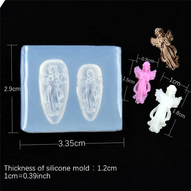 3D Angel Mold Nail Art Tiny Beads Silicone Mould DIY UV Epoxy Resin Earrings