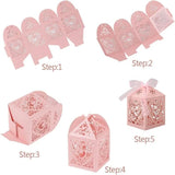 Love Heart Laser Cut Candy Chocolate Box Wedding Favor with Ribbon