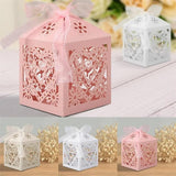 Love Heart Laser Cut Candy Chocolate Box Wedding Favor with Ribbon