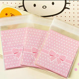100PCS Bow Ziplock Gift Bag Cookie For Sweets Party Goodie Bags