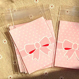100PCS Bow Ziplock Gift Bag Cookie For Sweets Party Goodie Bags