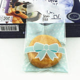 100PCS Bow Ziplock Gift Bag Cookie For Sweets Party Goodie Bags