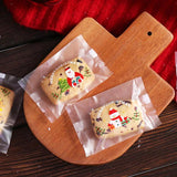 100pcs Christmas Cookie Hot Seal Bags For Nougat Candy Biscuit Packaging