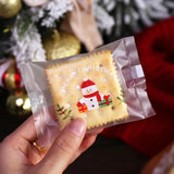100pcs Christmas Cookie Hot Seal Bags For Nougat Candy Biscuit Packaging