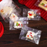 100pcs Christmas Cookie Hot Seal Bags For Nougat Candy Biscuit Packaging