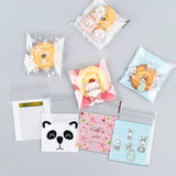 100pcs Candy Plastic Self Adhensive Bags 7*7+3cm