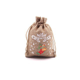 5Pcs Xmas Jute Bags 10x14/13x18cm Drawstring Pouches