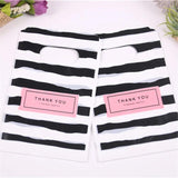 50pcs Black&White Striped Gift Packaging Bags Small Plastic Jewellery Pouches