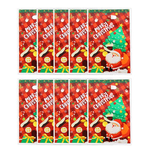 10PCS Christmas Gift Bags for Candy Cookie Snacks, Pearl Film Print