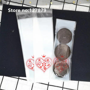 100pcs 6*18cm Finger Biscuit Cookie Bags Plastic Candy Gift Self Adhesive Bag