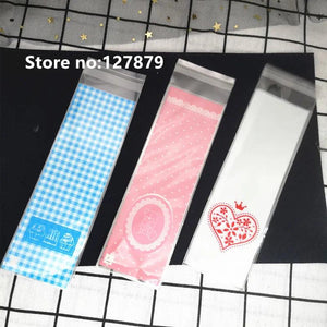 100pcs 6*18cm Finger Biscuit Cookie Bags Plastic Candy Gift Self Adhesive Bag