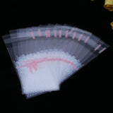 100pcs 5*10+3cm Plastic Cookie Packaging Cupcake Wrapper Bags Opp Self Adhesive