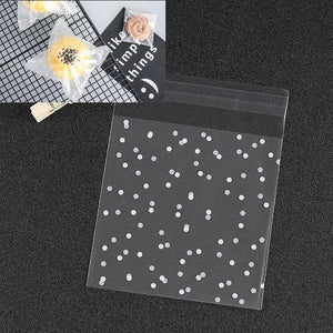 100pcs 14x14+3cm Big Cookie Candy Plastic Bags Self Adhesive Packaging