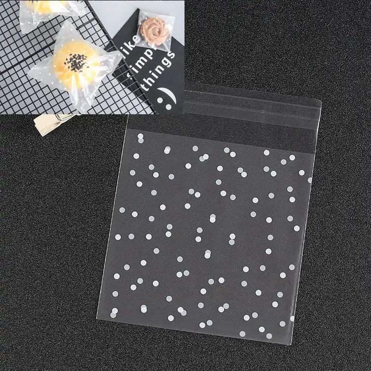 100pcs 14x14+3cm Big Cookie Candy Plastic Bags Self Adhesive Packaging