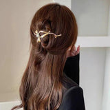 Alloy Bow Hair Claws Ponytail Buckle Retro Bun Hair Clip Hairpin Women Barrettes