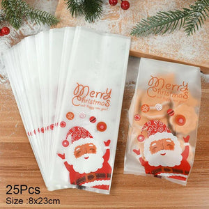 Christmas Candy Cookies Bags Santa Baking Biscuit Gift Packaging Bag Box