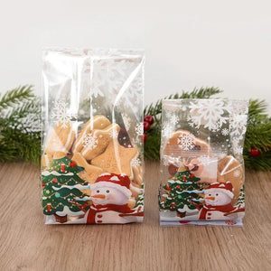 Christmas Candy Cookies Bags Santa Baking Biscuit Gift Packaging Bag Box