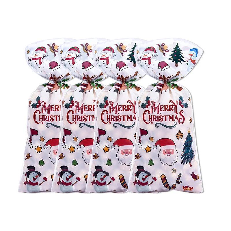 Merry Christmas Candy Cookie Bag Xmas Gift Packaging Bags