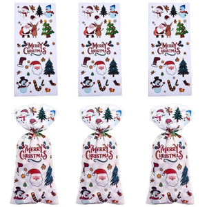 Merry Christmas Candy Cookie Bag Xmas Gift Packaging Bags