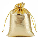 10pcs Gold/Silver Organza Gift Bags Drawstring Wedding Party Favor Candy Bag