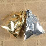 10pcs Gold/Silver Organza Gift Bags Drawstring Wedding Party Favor Candy Bag
