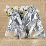 10pcs Gold/Silver Organza Gift Bags Drawstring Wedding Party Favor Candy Bag