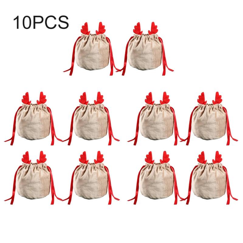 10pcs Velvet Christmas Candy Bag Goodies Halloween Gift Packaging