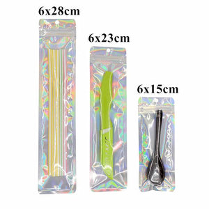 100pcs Hologram Zip Lock Bags for Makeup Cosmetics