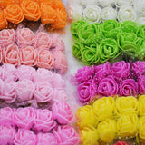 144Pcs Foam Multicolor Little Roses Wedding Home Decor Scrapbooking Craft