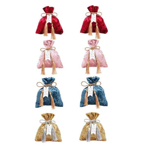 8pcs Velvet Candy Pouches Gift Bags Velvet Cloth Drawstring Tassel Bags