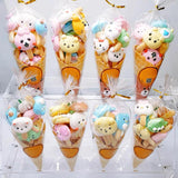 50Pcs Transparent OPP Plastic Bags Party Popcorn Candy Packaging Cone Storage