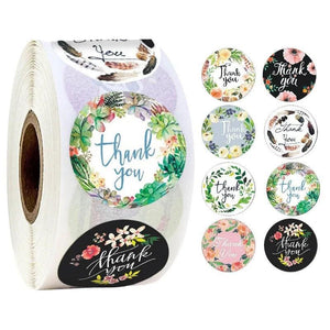 500 Thank You Packaging Stickers for Candy Bags