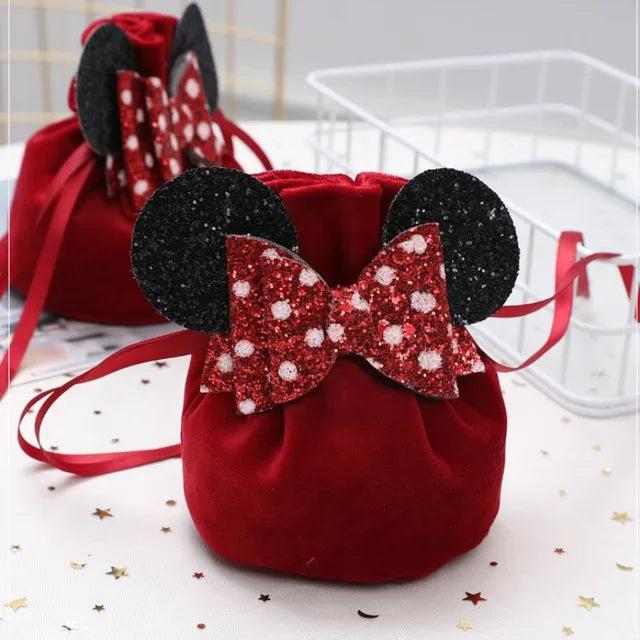 5 Velvet Cloth Drawstring Bags Party Favor Gift Bags