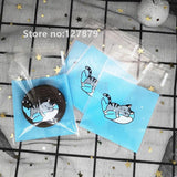 100pcs 7x7cm Cartoon Cat Bags Self-Adhesive Plastic Bags For Biscuits Candy Cake
