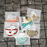100pcs 7x7cm Cartoon Cat Bags Self-Adhesive Plastic Bags For Biscuits Candy Cake