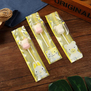 50Pcs Cartoon Lollipop Packaging Flower Fruit Printed Plastic Bag