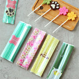 50Pcs Cartoon Lollipop Packaging Flower Fruit Printed Plastic Bag