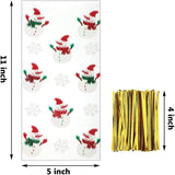 50pcs Christmas Candy Bags Self-adhesive Plastic Party Cookie Gift Dec