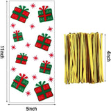 50pcs Christmas Candy Bags Self-adhesive Plastic Party Cookie Gift Dec