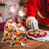 50pcs Christmas Candy Bags Self-adhesive Plastic Party Cookie Gift Dec