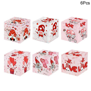 6pcs Red Love Cookies Candy Box Pink Valentines Chocolate Gift Packaging Box