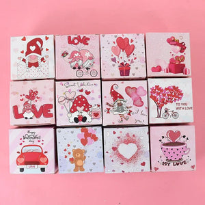 6pcs Red Love Cookies Candy Box Pink Valentines Chocolate Gift Packaging Box