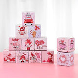 6pcs Red Love Cookies Candy Box Pink Valentines Chocolate Gift Packaging Box