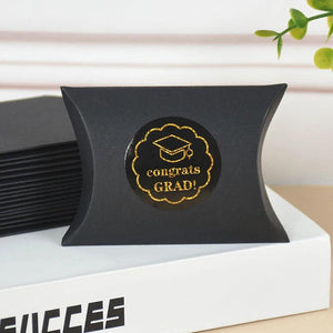 Graduation Pillow Candy Box with Cap Sticker Chocolate Gift Box